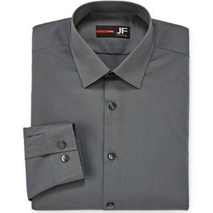⚡J. Ferrar Men's Modern Fit Dark Grey Button Up